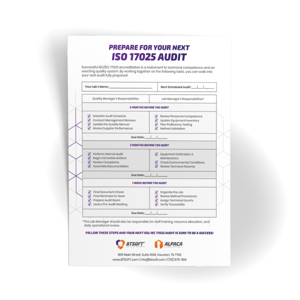 ISO 17025 Audit Checklist Support Image