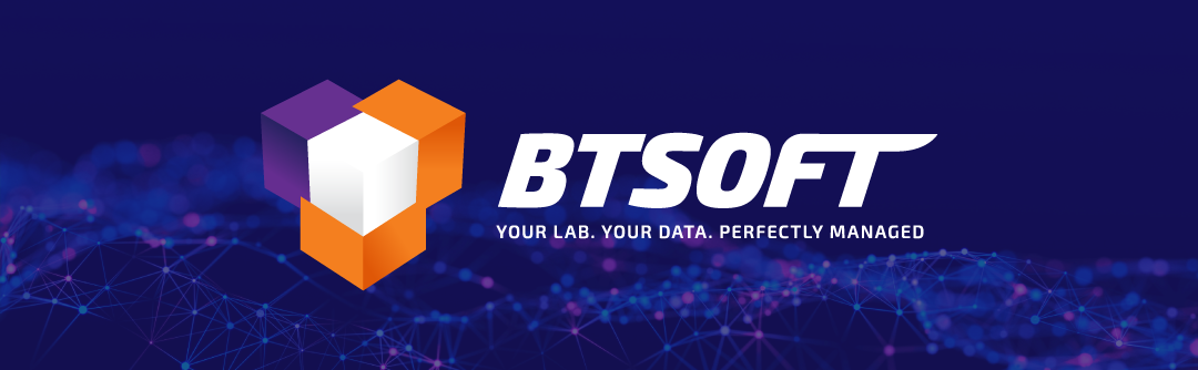 BTSOFT logo on digital background